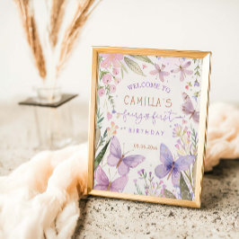 Póster Fairy First Birthday Chica 1er cumpleaños Fiesta