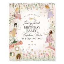 Fairy Garden First Birday Party Welcome Sign