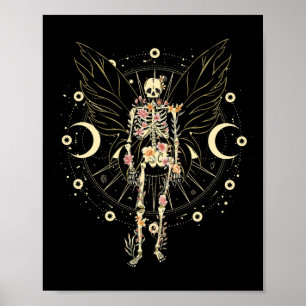 Póster Fairy Grunge Fairycore Skeleto de mariposa estétic