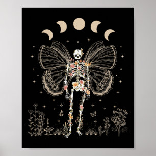 Póster Fairy Grunge Fairycore Skeleto de mariposa estétic