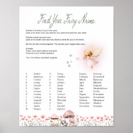 Póster Fairy Name - Fairy First Birthday