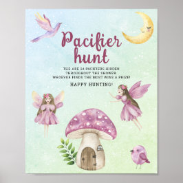 Póster Fairy pacifier hunt baby shower game