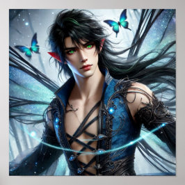 Póster Fairy Prince with Emerald Eyes & Shimmering Wings