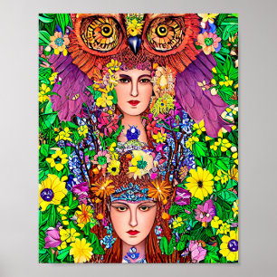 Póster Fairy Princess Sisters Owen Art Nouveau original