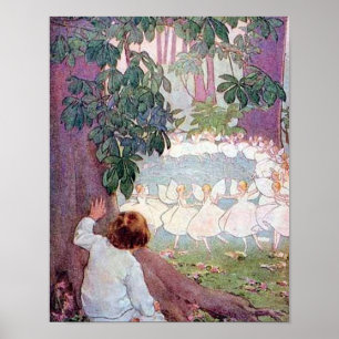 Póster Fairy Ring Dance Vintage Fairy Art