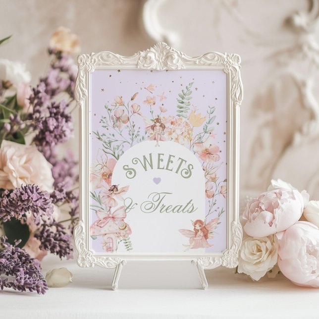 Póster Fairy Sweets and treats Whimsical Purple Birthday (Subido por el creador)