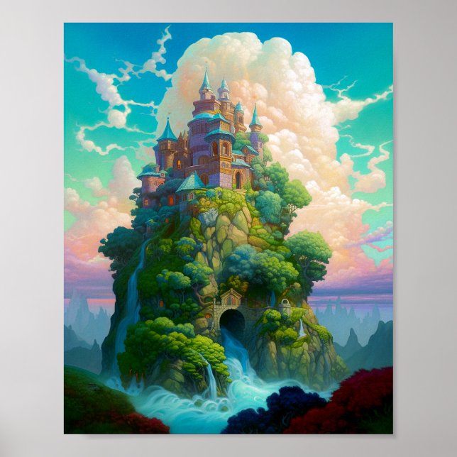 Póster Fairy Tale Castle Fantasy Art (Frente)
