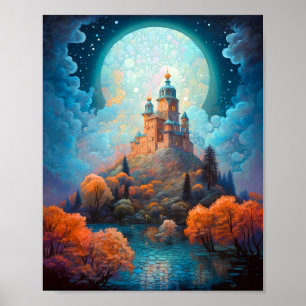 Póster Fairy Tale Castle Fantasy Art