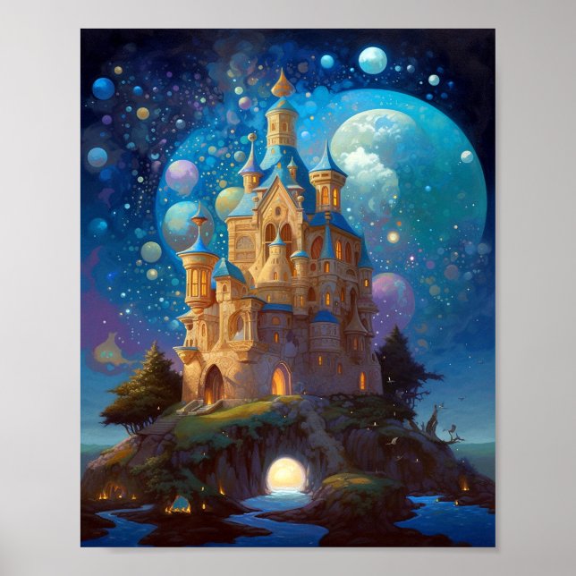 Póster Fairy Tale Castle Fantasy Art (Frente)