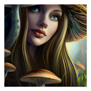 Póster Fairytale Mushroom Fairy