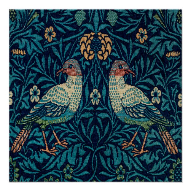 Póster Faisanes de William Morris (Anverso)