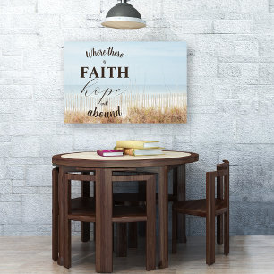 Póster Faith and Hope Quote Beach Inspirador