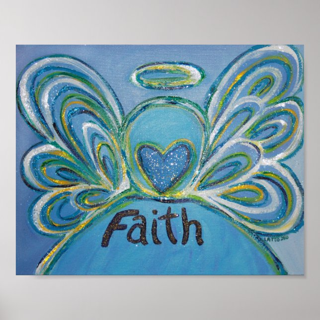 Póster Faith Angel Inspirador Word Art Print Poster (Frente)
