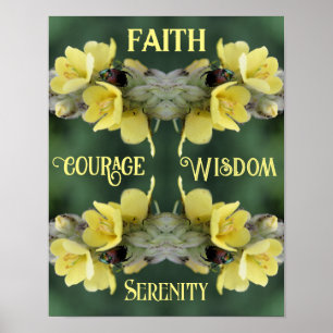 Póster Faith Beetle Flower Resumen Inspirador