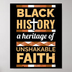 Póster Faith Black History Month Blm Melanin Christian