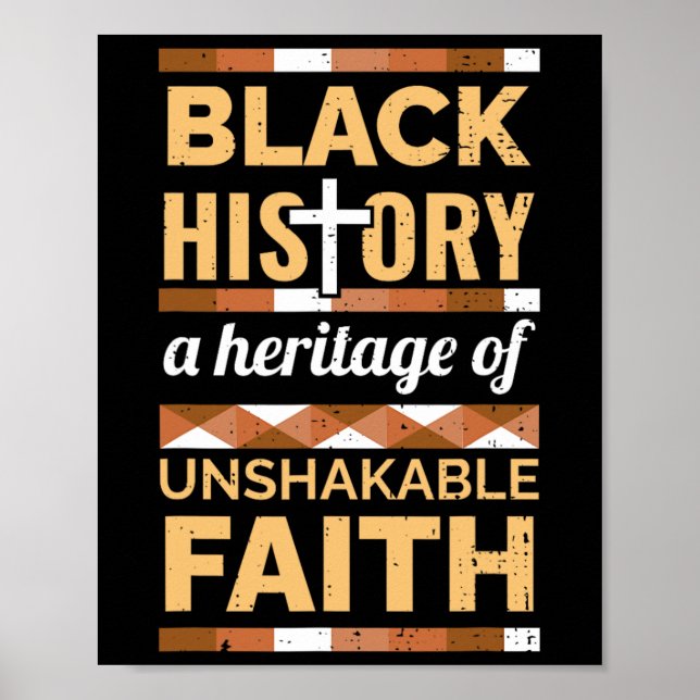 Póster Faith Black History Month Blm Melanin Christian (Frente)