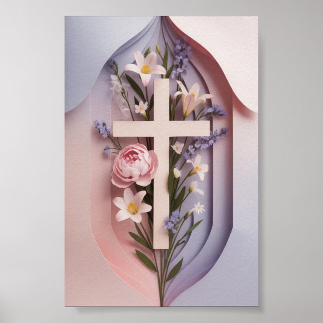 Póster Faith Cross Matte Poster | Diseño de Ai (Frente)