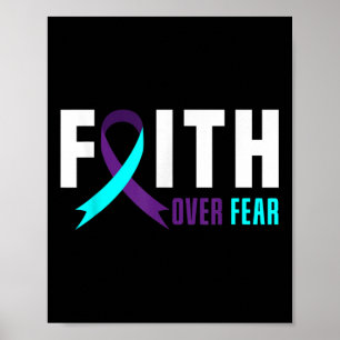 Póster Faith God Fear Support Suicide Prevention Awarenes