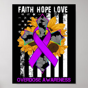 Póster Faith Hope Amor Cruz Y La Conciencia Sobre La Sobr