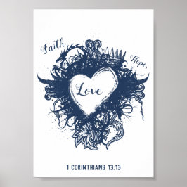 Póster Faith Hope Love 1 Corinthians 13:13 Wall Art