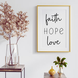 Póster Faith Hope Love Christian
