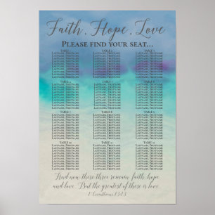 Póster Faith Hope Love Christian Boda