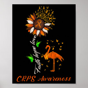 Póster Faith Hope Love Crps Conciencia Mes Guerrero Orang
