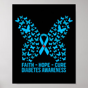 Póster Faith Hope Love Diabetes Awareness _2