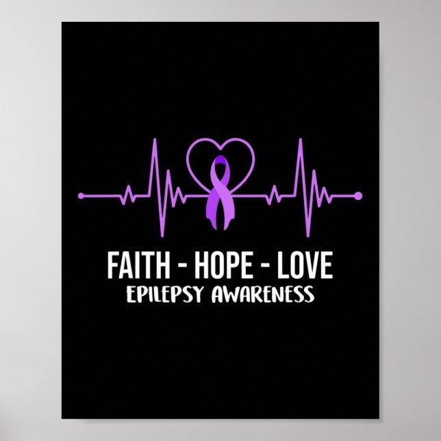 Póster Faith Hope Love Epilepsy Awareness Costume Warrior (Frente)