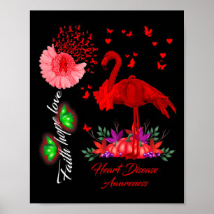Póster Faith Hope Love Heart Disease Awareness