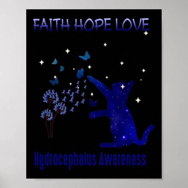 Póster Faith Hope Love Hydrocephalus Awareness 2 (Frente)