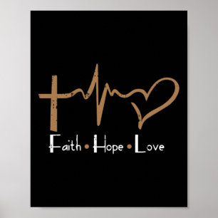 Póster Faith Hope Love Men Black History Month Women Chri