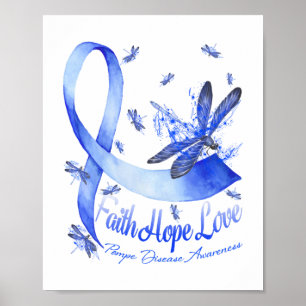 Póster Faith Hope Love Pompe Enfermedad Sensibilización D