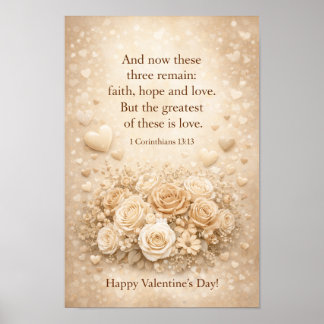 Póster Faith- Hope- Love Poster (Valentine's Day) 