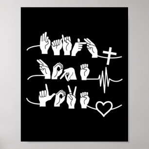 Póster Faith Hope Love - Religión cristiana Heartbeat Cro