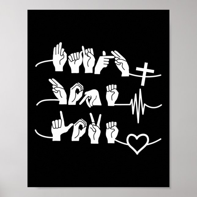 Póster Faith Hope Love - Religión cristiana Heartbeat Cro (Frente)