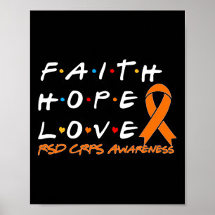 Póster Faith Hope Love Rsd Crps Conciencia
