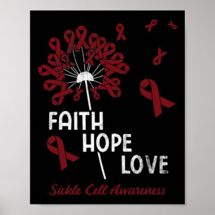 Póster Faith Hope Love Sickle Cell Awareness 1