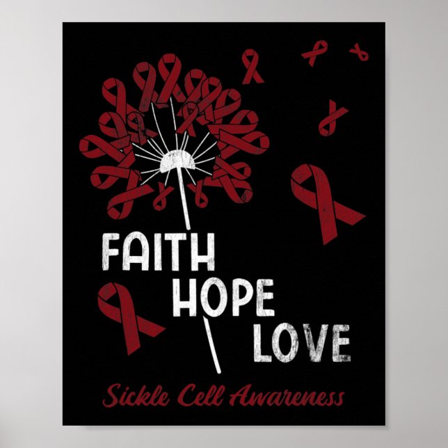 Póster Faith Hope Love Sickle Cell Awareness 1 (Frente)
