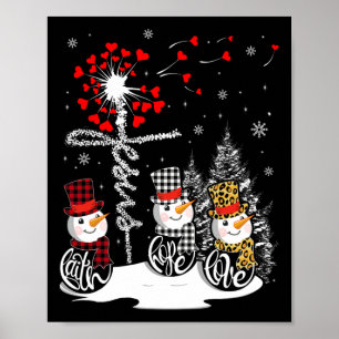 Póster Faith Hope Love Snowman Jesus Dandelion Christian