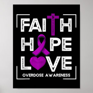 Póster Faith Hope Love Sobredosis Conciencia a las mujere