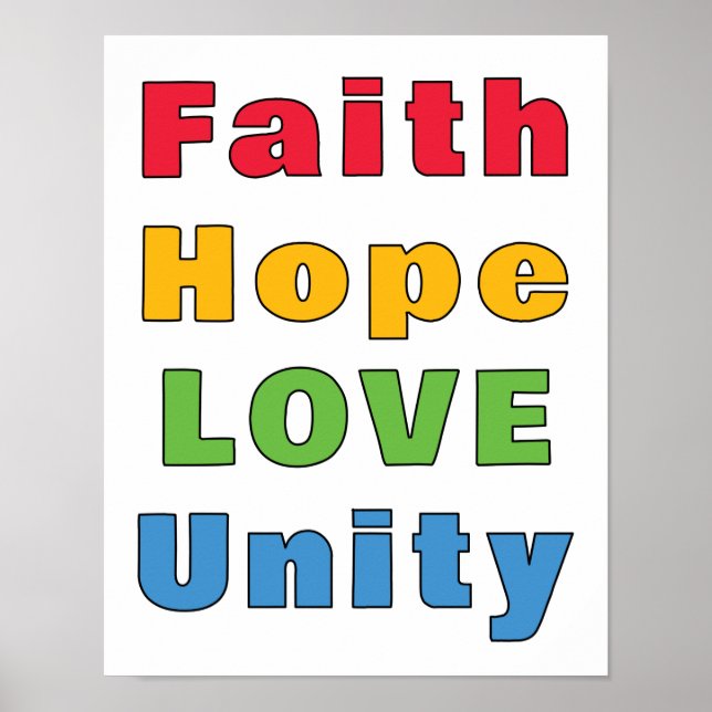 Póster Faith Hope Love Unity (Frente)
