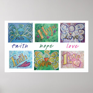 Póster Faith Hope Love Word Collage Art Poster Imprimir