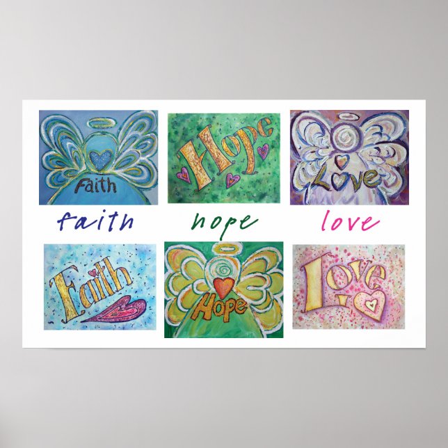Póster Faith Hope Love Word Collage Art Poster Imprimir (Frente)