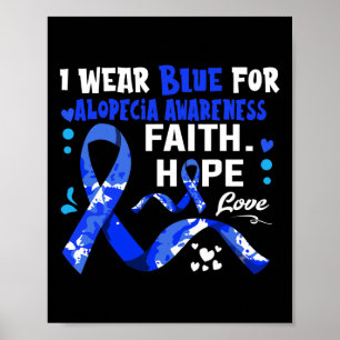 Póster Faith Hope Love Yo Uso El Azul Para La Conciencia 