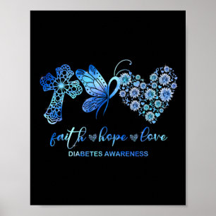 Póster Faith Hope lucha contra el amor por la diabetes de