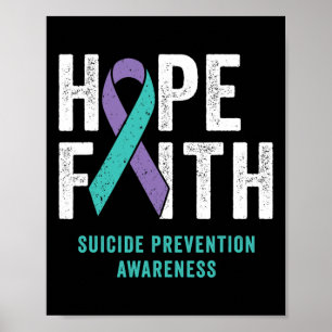 Póster Faith Hope Suicidio Prevención De Suicidios Concie