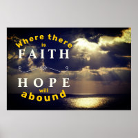 Faith & Hope Sunset Poster de Muro Inspirador