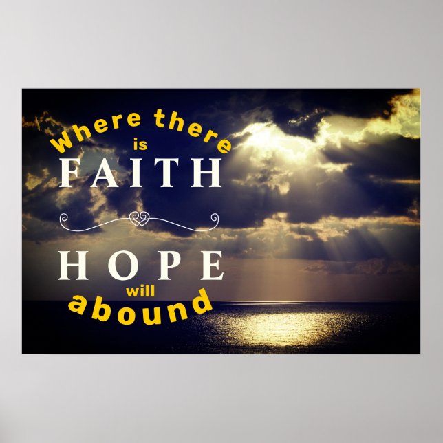 Póster Faith & Hope Sunset Poster de Muro Inspirador (Frente)