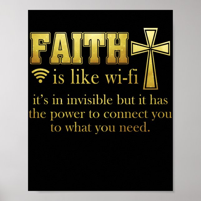 Póster Faith Is Like Wifi Christian Pastoral Definition (Frente)
